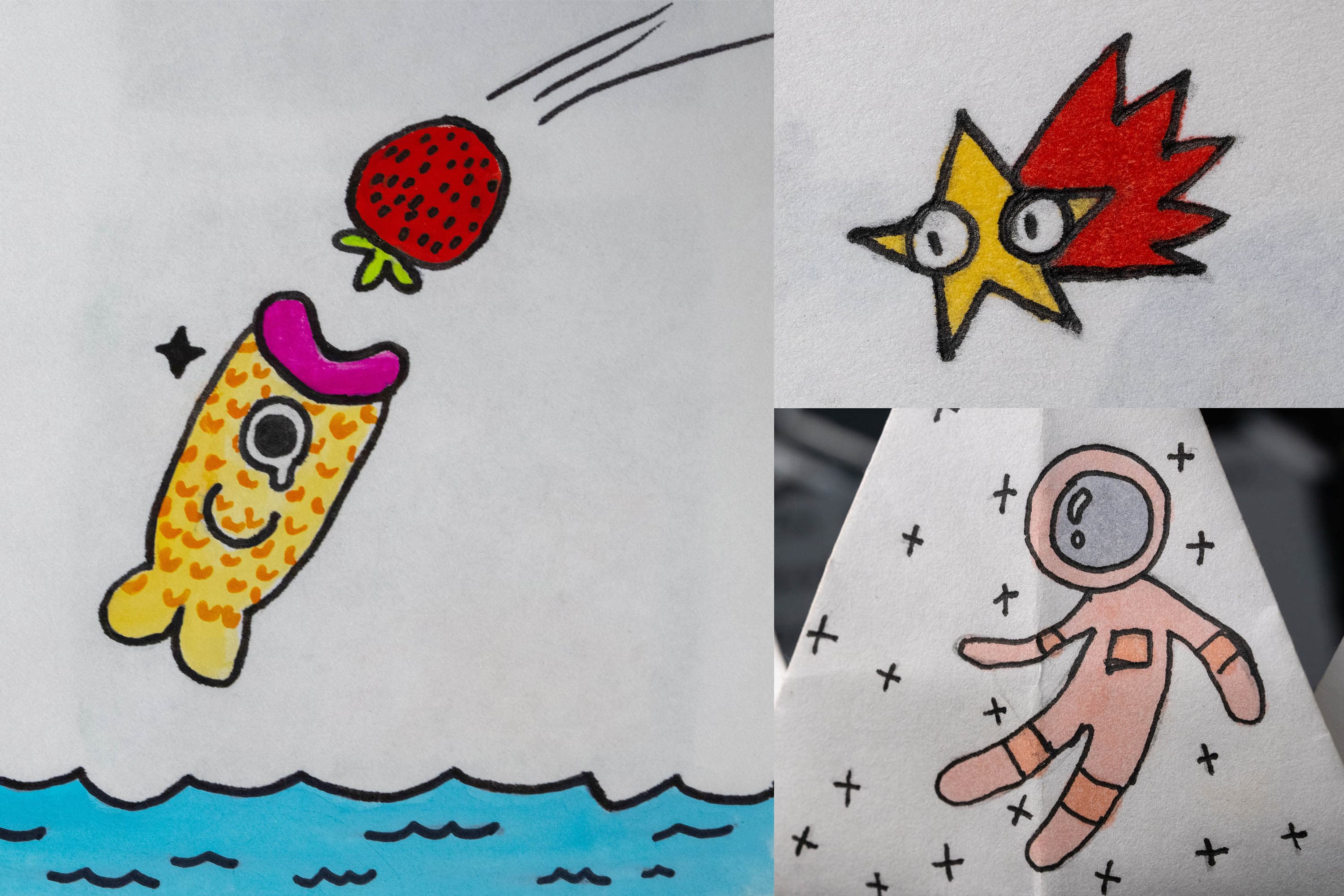 Desarrollo de los dibujos de Character Pins.